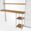Lit mezzanine avec garde-robe, bureau, tablettes de rangement-104391626
