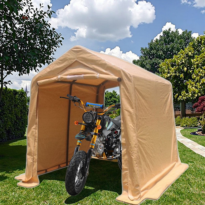 Abri de rangement pour abri de jardin 7 x 12 pi avec 2 portes et évents à enroulement pour abri d'auto
