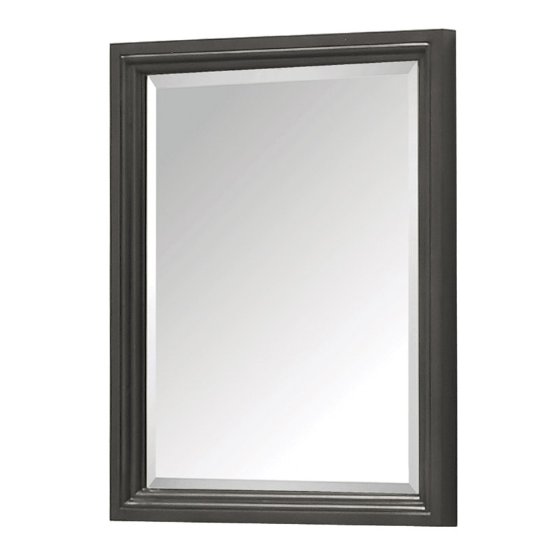 Magruder Wood Rectangle Wall Mirror, Charcoal Glaze, 33" H x 28" W