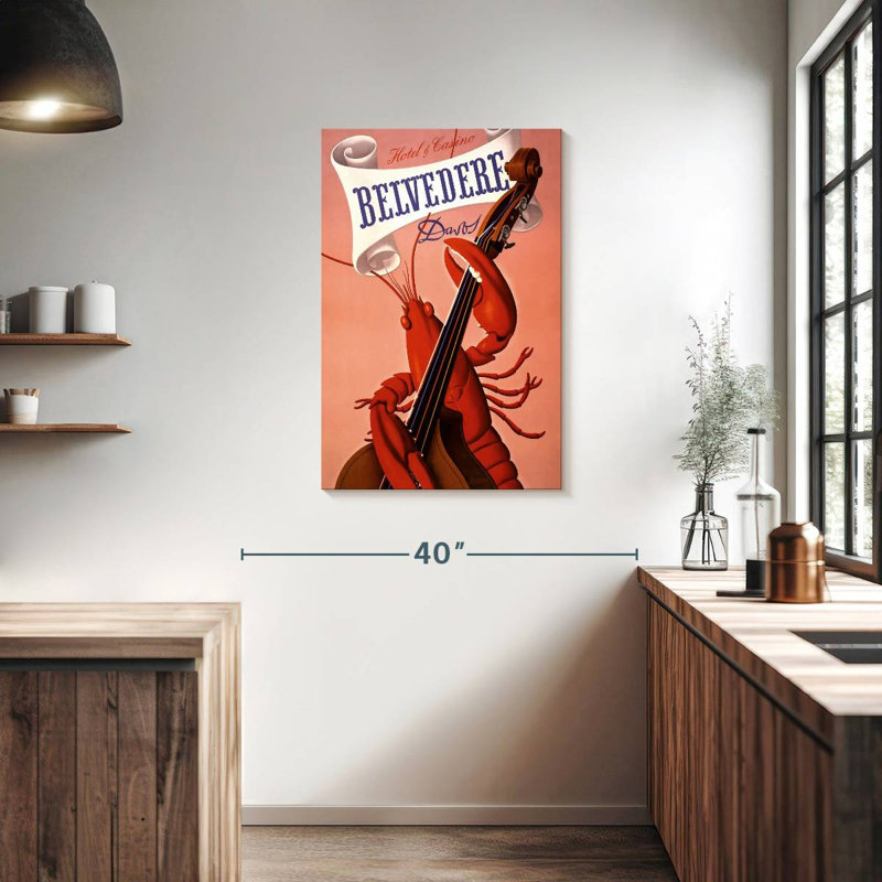 Ketti Lobster jouant du violoncelle, H 36 po x l 24 po