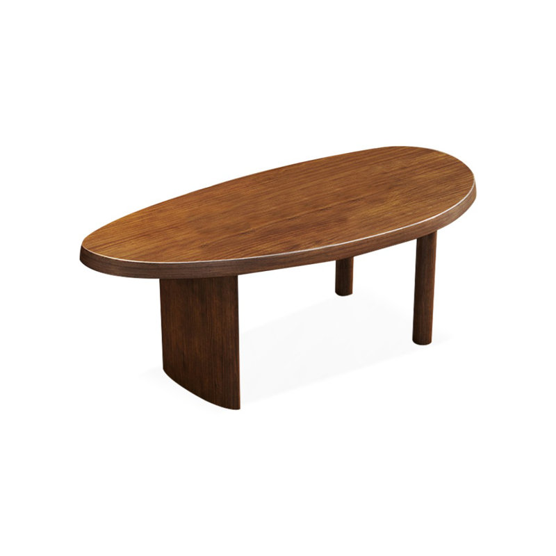 Table de salle à manger en bois de pin massif brun de forme unique, H 29,53 po x l 62,99 po x P 27,56 po