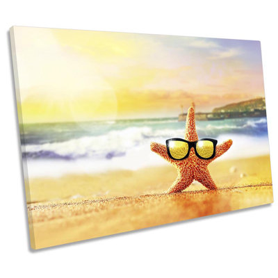 Starfish Sunglasses Beach - Wrapped Canvas Print