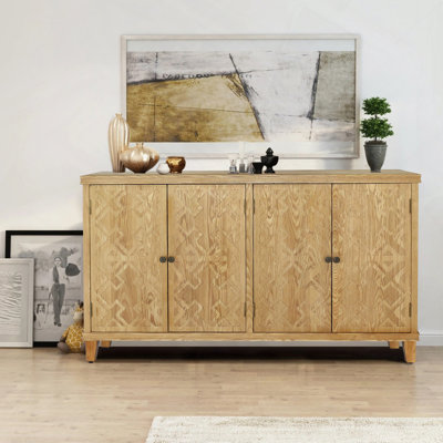 Buffet décoratif à quatre portes en bois