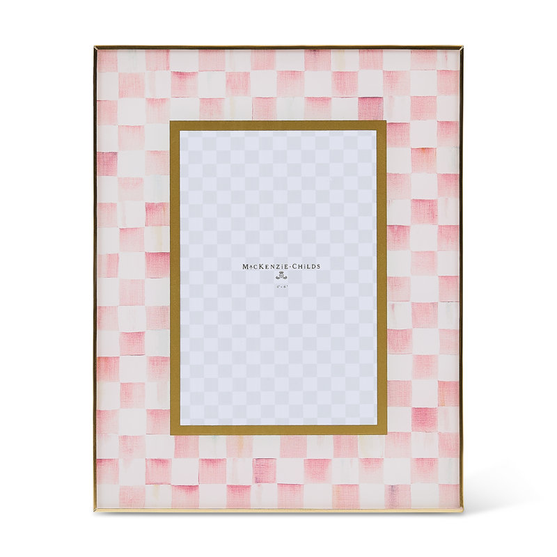 Rosy Check Glass Frame, 5" W X 7" H