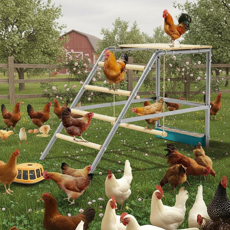 Perchoirs de perchoir pour poulailler durables - faciles à assembler et à nettoyer, échelle de perchoir pour volaille, canards, oies, pigeons, poulailler