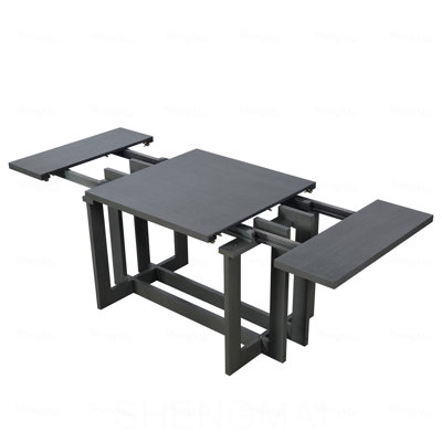 Ensemble de table de salle à manger extensible de 82 pouces avec table à tréteaux Rustic