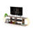 Mid Century Modern 68 Inch Tv Stand, Walnut/yellow With 4 Shelves Open Storage Entertainment Centre, Solid Wood Stand Shelves, Unit, Construction-2115515765-2115515767