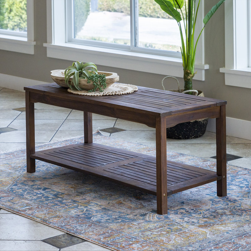 Sunflower solid wood coffee table, Marron foncé