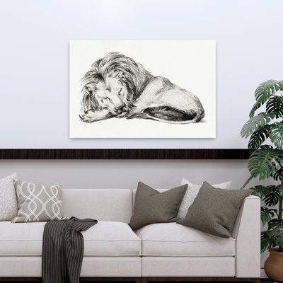 Lion couché, rétro, rétro, art mural