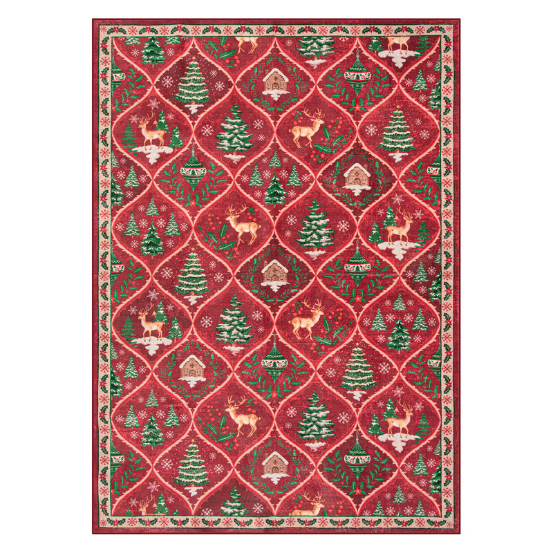 Laziya Christmas Area Rug, Rectangle 5' x 7'