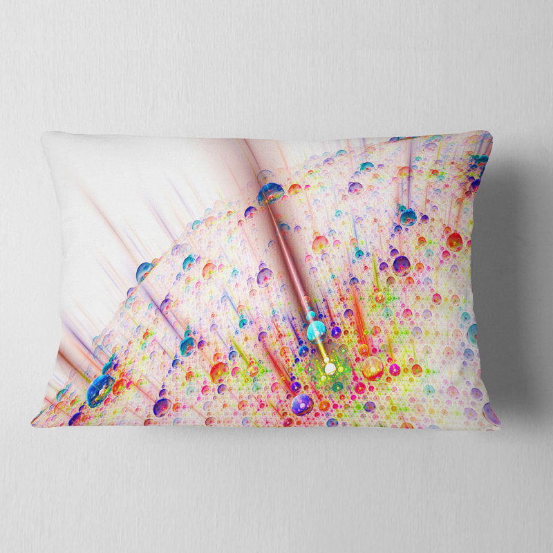  Coussin lombaire abstrait à bulles solaires, Rouge / bleu