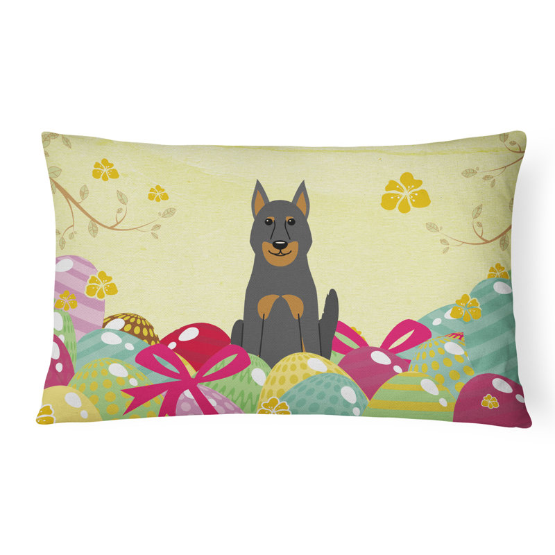 Easter Eggs Beauce Shepherd Dog Lumbar Pillow