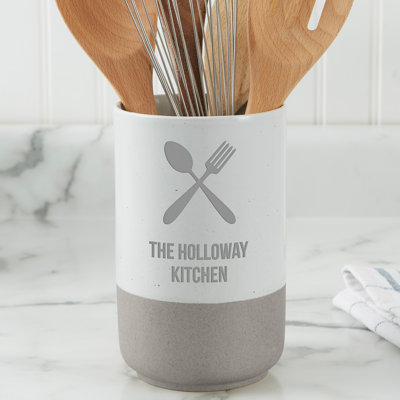 Kitchen Icon Bone China Oval Utensil Crock