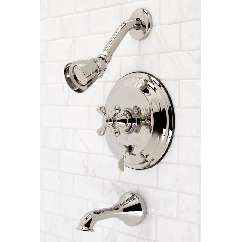 Robinet de baignoire et douche à pression équilibrée Kingston, Nickel poli