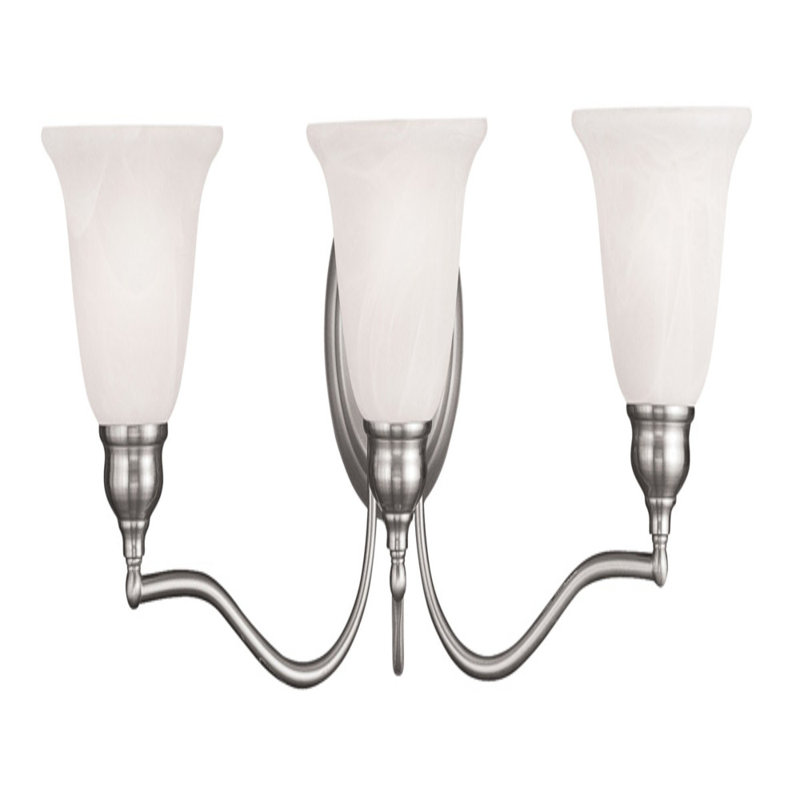 Éclairage pour meuble-lavabo 3 lumières, Nickel brossé