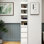 Armoire de rangement H 71,14 po à 4 niveaux avec 3 tiroirs latéraux et petites tablettes blanches pour un espace de bureau idéal