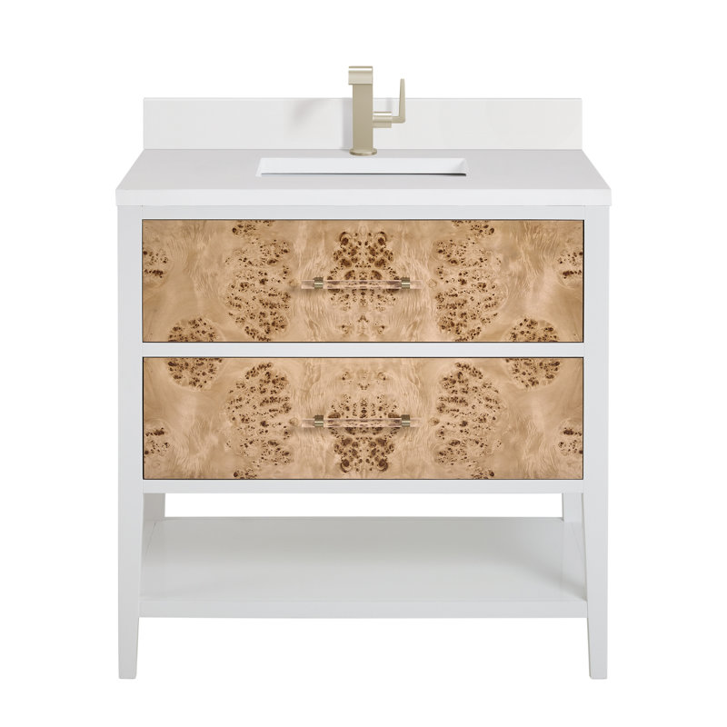 Ensemble de meuble-lavabo simple 36 po Olena, Monotrou, White Zeus 