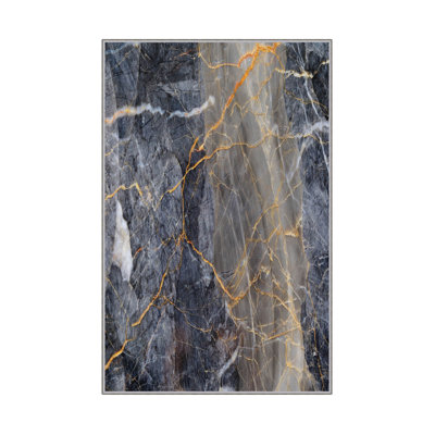 Luxurious Woven Carpet 5.2 x 7.5 ft, 100% Polyester, 0.4 in Pile Height | Antibacterial, Non-Slip PVC Dot Underside, Machine Washable | Elegant 3D Digital Print Design, Perfect for Living Room & Bedroom Décor