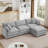 Modular Sectional Sofa, 102" L Shaped Couch Set For Living Room, 3-Seater Comfy Cloud Couches With Movable Ottoman, DIY Combination, Chenille-1271420503-1271420480