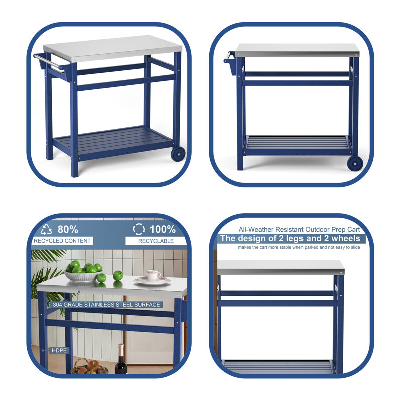 Îlot de cuisine Wylee, Bleu
