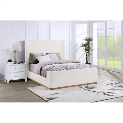 Vindra Cream Queen Sleigh Bed