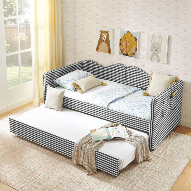Upholstered Bed, Lit simple, Noir