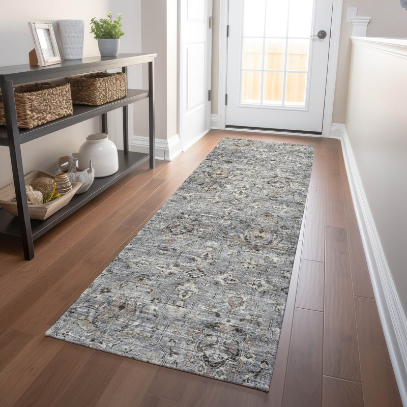 Tapis en frêne de qualité supérieure lavable à la machine Alliah AMF94, Tapis de couloir 2 pi 3 po x 7 pi 6 po