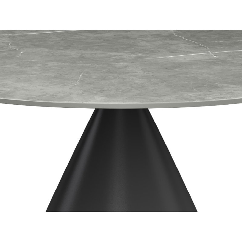Avaeyah Round 135cm Extendable Dining Table, Matte Grey