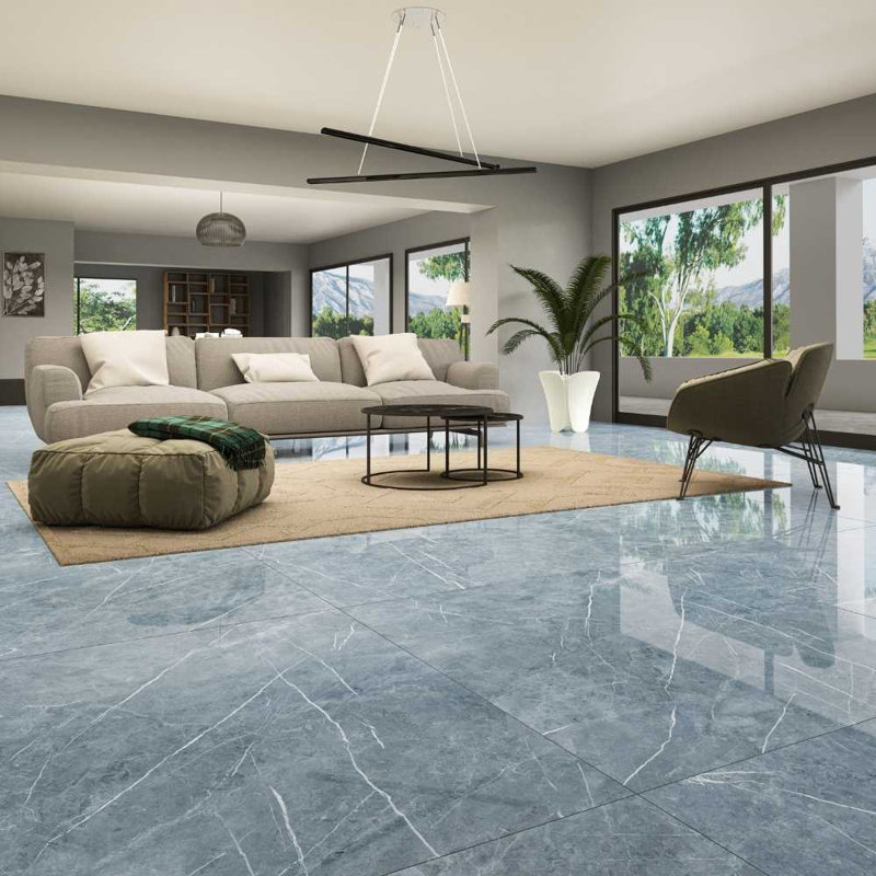 Opera 12" x 24" Glossy Porcelain Wall & Floor Tile, Blue
