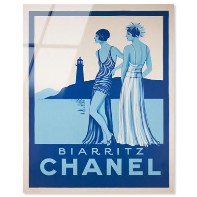 Biarritz Blue Belle, reproduction d'art rétro sur acrylique par Art Remedy
