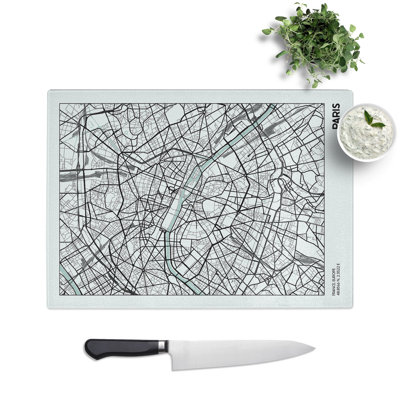 Map Paris France Chopping Board
