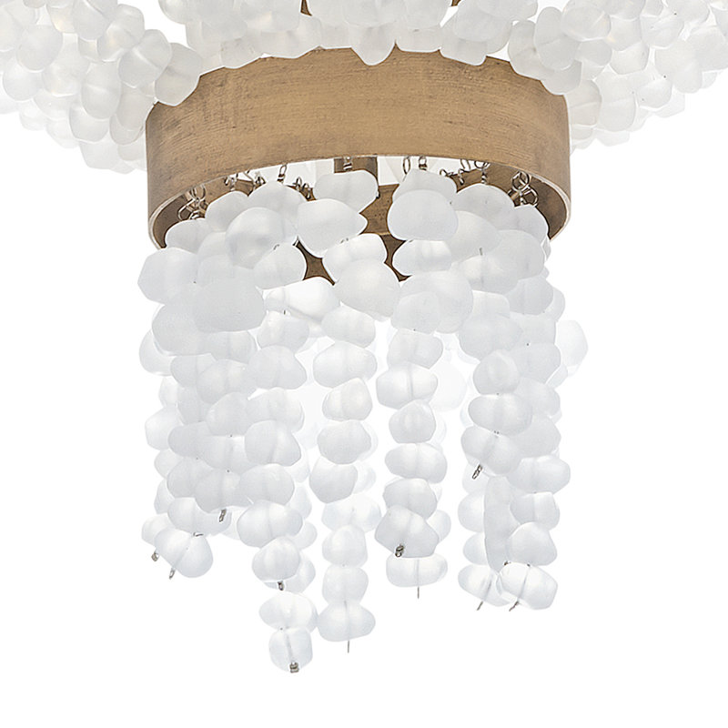 Dune 4 - Ligh Crystal Tiered Pendant, Burnished Gold