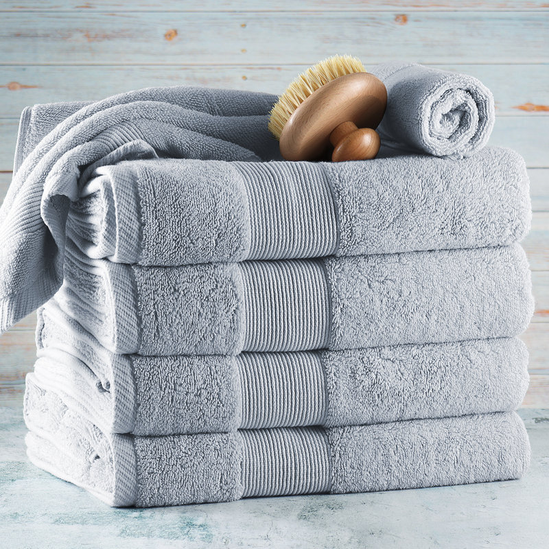 Ensemble de serviettes 6 pièces 100% coton Danni-Leigh., Bleu glacier, Ensemble de 6 serviettes de bain
