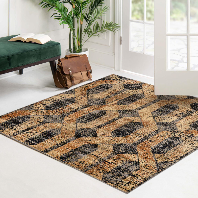 Geometric Indoor Rug, Square 5'3"