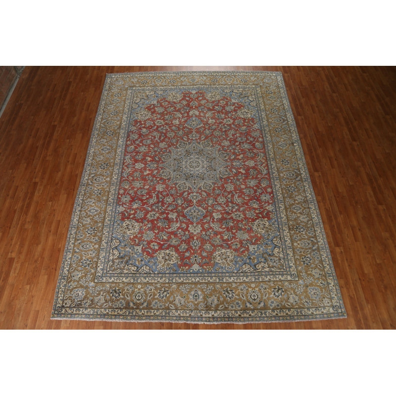 Sarahlee One-of-a-Kind Rectangle 9'5" X 12'5" 1950s Wool Area Rug in Red