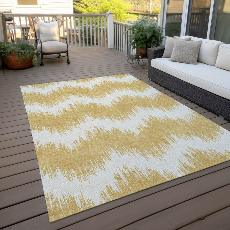Malek Indoor/Outdoor Area Rug with Non-Slip Backing, Rectangle 9' x 12'
