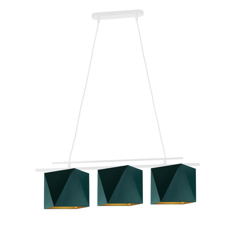Whelan 3 - Light Kitchen Island Pendant, White, Green