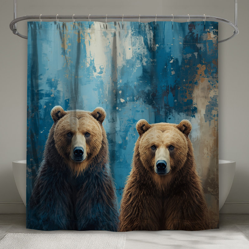 Rideau de douche Two Bears, 70in W x 72in H