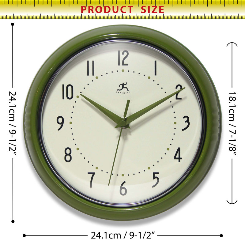 Horloge murale Desdra, Petit, Vert olive