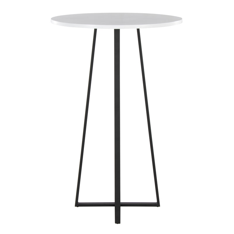 Table de bar et de comptoir Rayna, 42", Noir, noir, noir, noir, Blanc