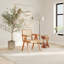 Chaise avec accoudoirs en bois massif à dossier cannelé H 31 po Corrin-440705196