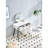 Fluted Makeup Vanity Desk With Round LED Mirror, Glass Top, 4 Drawers, Adjustable Shelves, Modern Dressing Table Set With Stool And Movable Side Table
