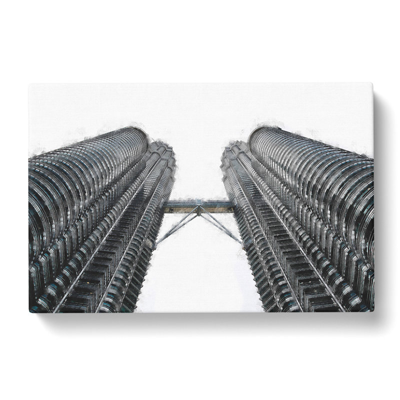 Petronas Twin Towers - Wrapped Canvas Print, 35cm H x 50cm W x 3cm D