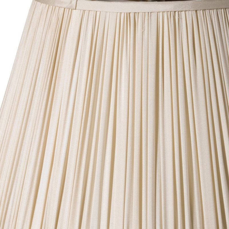 Pale Slanted Paperback Pleated Tafetta Lampshade, 12" H x 18" W x 18" D, Cream