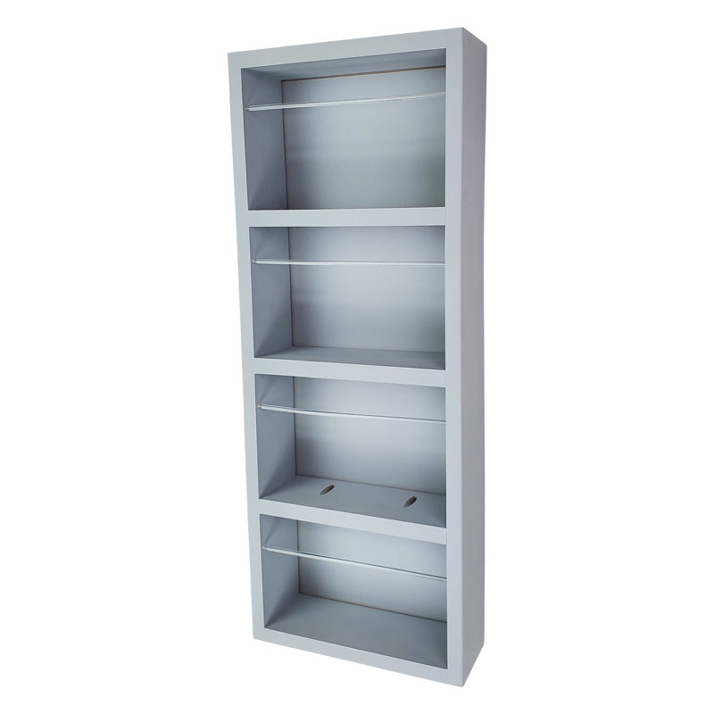 Étagère à épices sur le mur Mitchell, Gris apprêté, 35" H x 14" W x 3.5" D