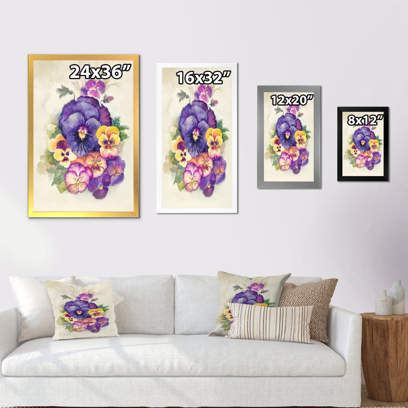 «Retro Victorian Flowers Garland II», reproduction d'art sur toile traditionnelle, H 36 po x l 24 po x P 1 po