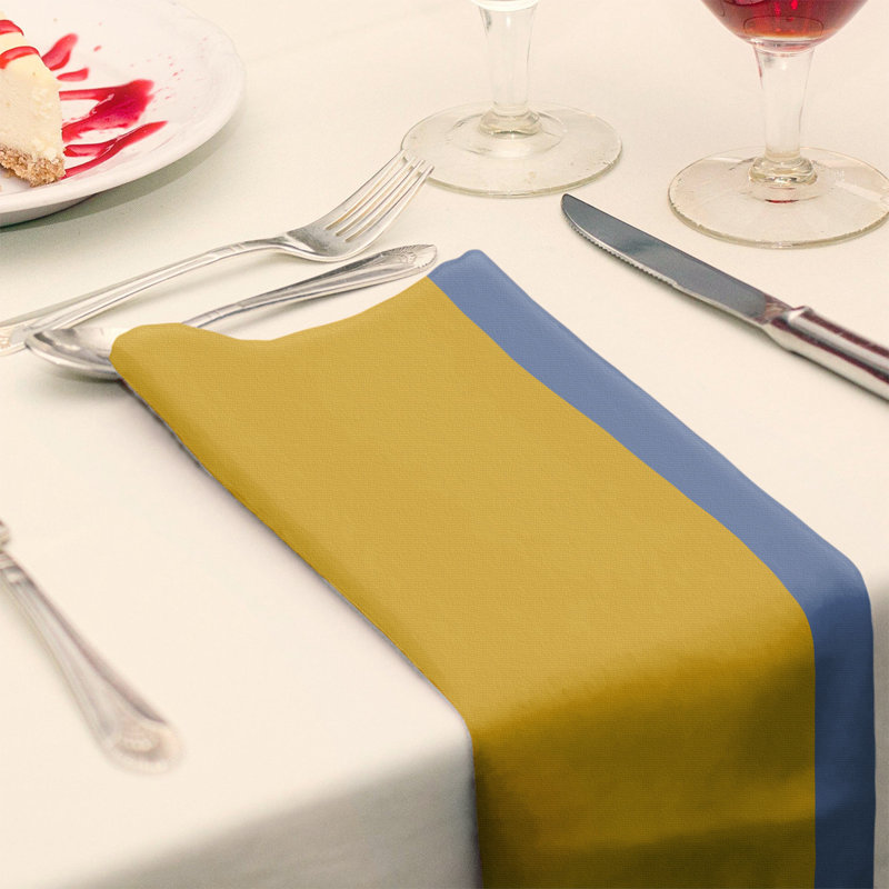 Serviette pour dîner de basket Memphis, l 10 po x L 10 po, Jaune / bleu basketball / jaune, Polyester