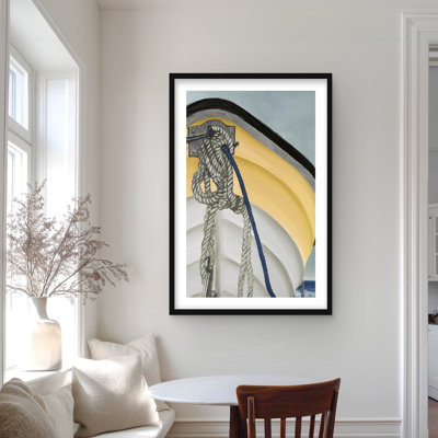 «The Yellow Boat - Coastal Marine», reproduction encadrée