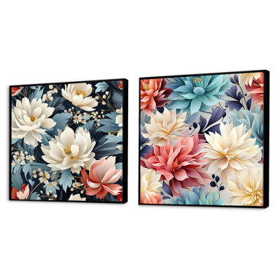 Stocksbridge - Ensemble de 2 collages floraux carrés