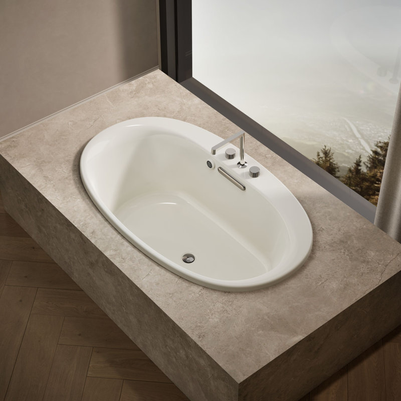 Baignoire encastrée ovale avec surface chauffante, Biscuit